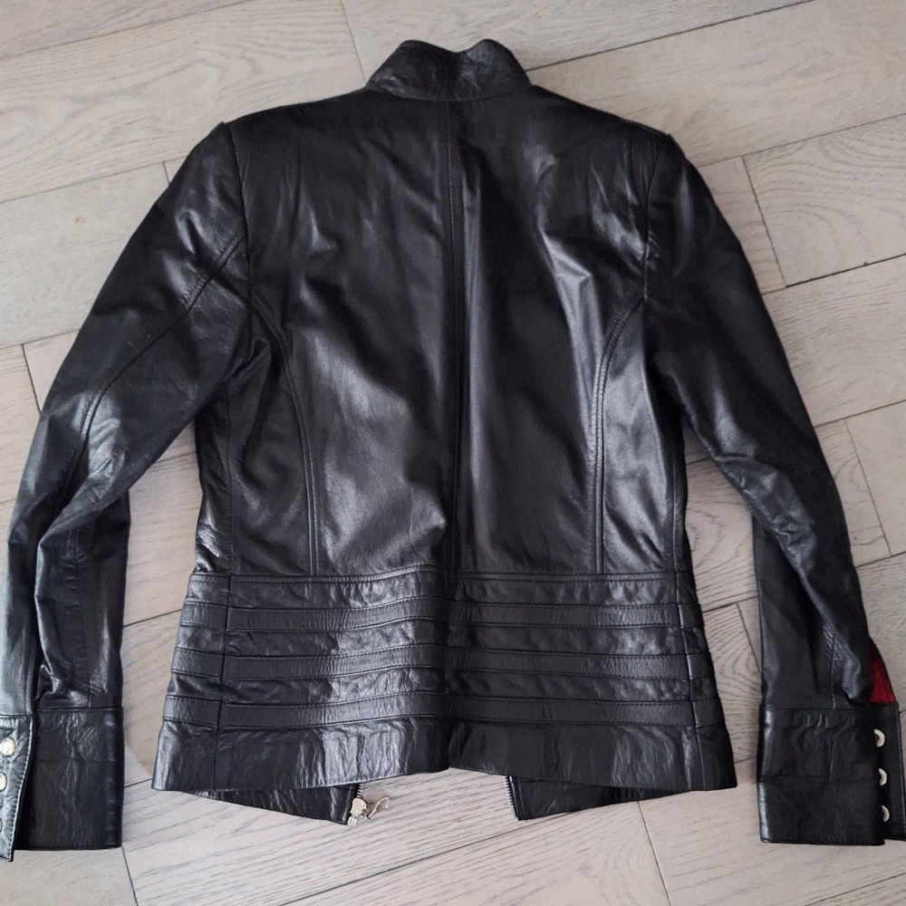 Black leather jacket - Picture 2 of 2